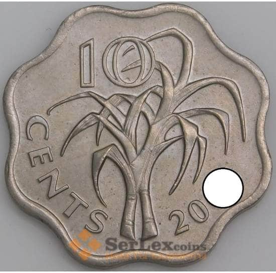 Свазиленд монета 10 центов 1995-2009 КМ49 UNC  арт. 18151