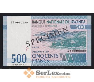Руанда 500 франков 1994 Р23s UNC образец арт. 55398