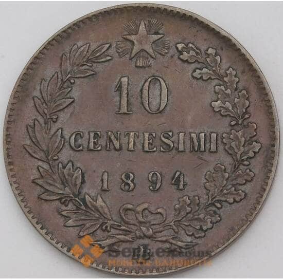 Италия 10 чентезимо 1894 B/I КМ27.1 XF арт. 28891