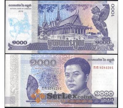 Банкнота Камбоджа 1000 риэлей 2016 Р68 UNC арт. 8493