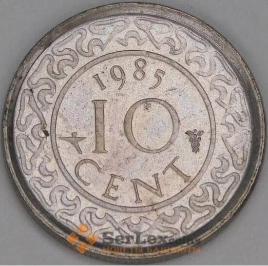 Суринам 10 центов 1985 КМ13 AU арт. 52920