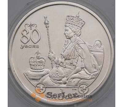Монета Мэн остров 1 крона 2006 КМ68 Proof 80 лет Елизавета II - Шар и скипетр арт. 38010