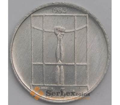 Сан-Марино 5 лир 1983 КМ147 UNC Угроза Ядерной войны арт. 40967