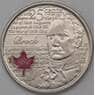 Канада монета 25 центов 2012 Исаак Брок (война 1812) XF цветная арт. 25026