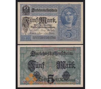 Германия 5 марок 1917 Р56b UNC арт. 53979