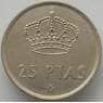 Испания 25 песет 1984 КМ824 aUNC (J05.19) арт. 17480