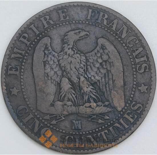 Франция 5 сантимов 1857 MА КМ777 F-VF арт. 56704