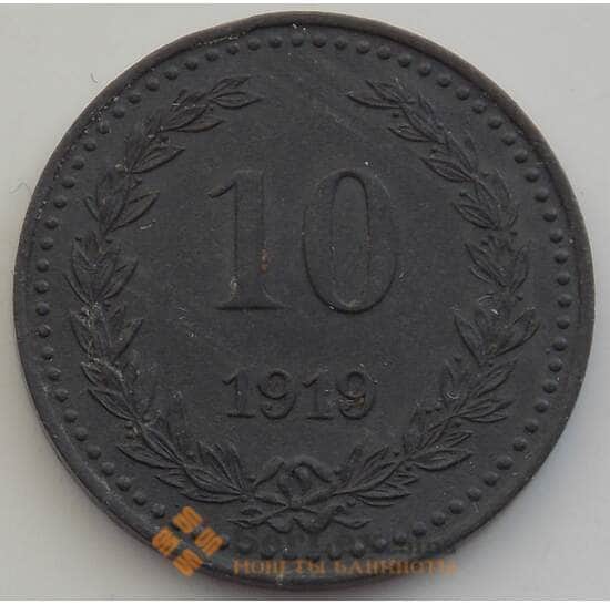 Германия нотгельд 10 пфеннигов 1919 aUNC Бромберг арт. 12907