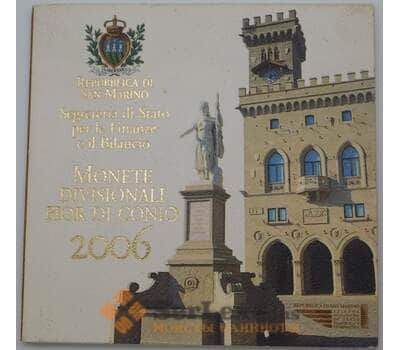 Монета Сан-Марино Официальный набор Евро 1 цент - 2 евро 2006 (8 шт)+ 5 евро Мельхиоре Дельфико BU арт. 28535