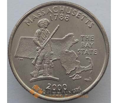 Монета США 25 центов 2000 P КМ305 UNC Массачусетс (J05.19) арт. 18006