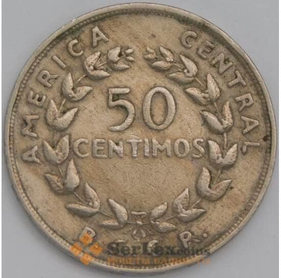 Коста-Рика 50 сентимо 1968 КМ189.3 XF арт. 38989