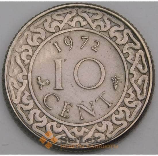 Суринам монета 10 центов 1972 КМ13 аUNC арт. 46300