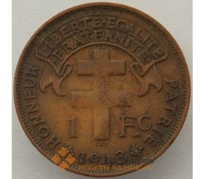 Монета Мадагаскар 1 франк 1943 КМ3 XF- (J05.19) арт. 15642