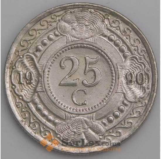 Нидерландские Антиллы монета 25 центов 1990 КМ35 BU арт. 46186