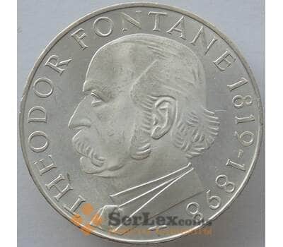 Монета Германия 5 марок 1969 КМ125 BU Серебро Теодор Фонтане (J05.19) арт. 15920