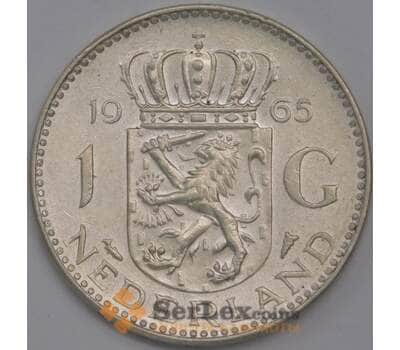Монета Нидерланды 1 гульден 1965 КМ184 аUNC  арт. 40319
