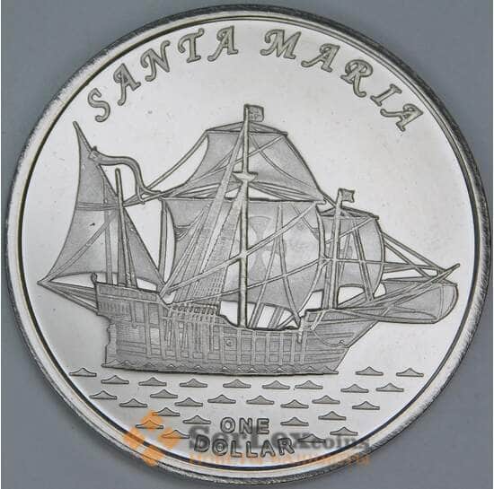 Гилберта острова (Кирибати) 1 доллар 2016 Корабль Santa Maria Санта Мария арт. 55429