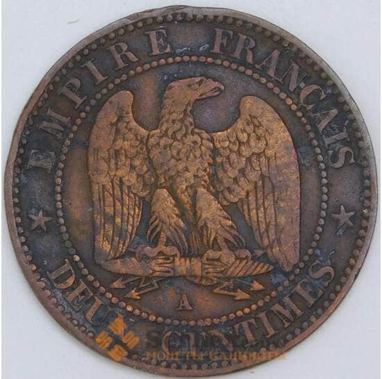 Франция 2 сантима 1861 A КМ796 VF арт. 57016