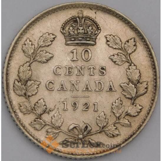 Канада монета 10 центов 1921 КМ23d aUNC  арт. 44533