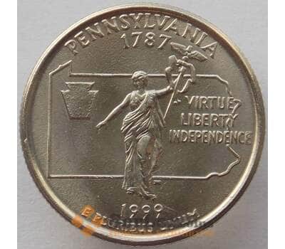 Монета США 25 центов 1999 P КМ294 UNC Пенсильвания (J05.19) арт. 15307