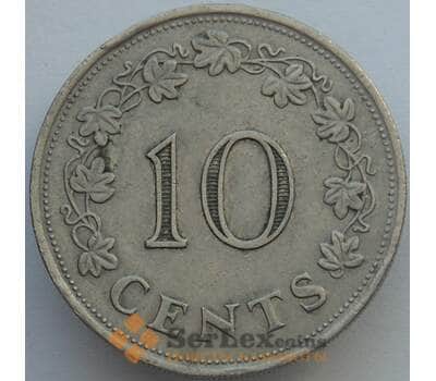 Монета Мальта 10 центов 1972 КМ11 VF  арт. 16377