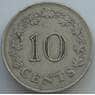 Мальта монета 10 центов 1972 КМ11 VF  арт. 16377