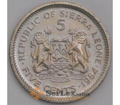 Монета Сьерра-Леоне 5 центов 1984 КМ33 UNC арт. 38830