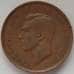 Монета Австралия 1 пенни 1944 КМ36 VF Георг V (J05.19) арт. 17163
