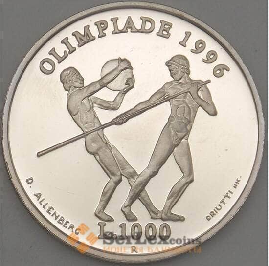 Сан-Марино 1000 лир 1995 КМ332 Proof Олимпиада (n17.19) арт. 21396 Сан-Марино 1000 лир 1995 КМ332 Proof Олимпиада (n17.19) арт. 21396