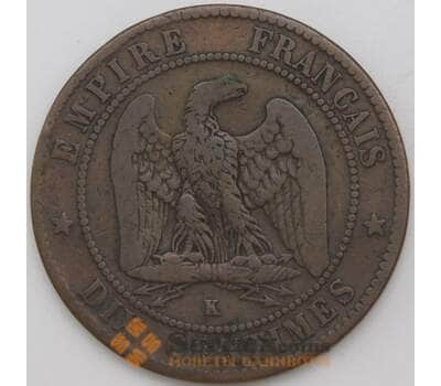 Монета Франция 10 сантимов 1864 К КМ798 VF арт. 28874