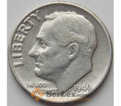 Монета США дайм 10 центов 1949 КМ195 VF арт. 11476