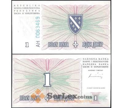 Банкнота Босния и Герцеговина 1 динар 1994 Р39 UNC арт. 22123