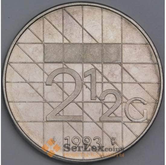 Нидерланды монета 2 1/2 гульдена 1993 КМ206 XF  арт. 43565