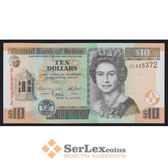 Белиз 10 долларов 2016 Р68е UNC арт. 53047