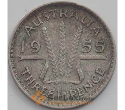 Монета Австралия 3 пенса 1955 КМ57 VF арт. 12370