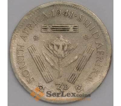 Южная Африка ЮАР монета 3 пенса 1941 КМ26 F арт. 42132