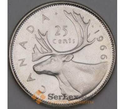 Монета Канада 25 центов 1966 КМ62 UNC арт. 21949