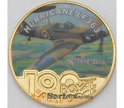 Жетон 100 лет Королевским ВВС самолет HURRICANE LF363 арт. 28396
