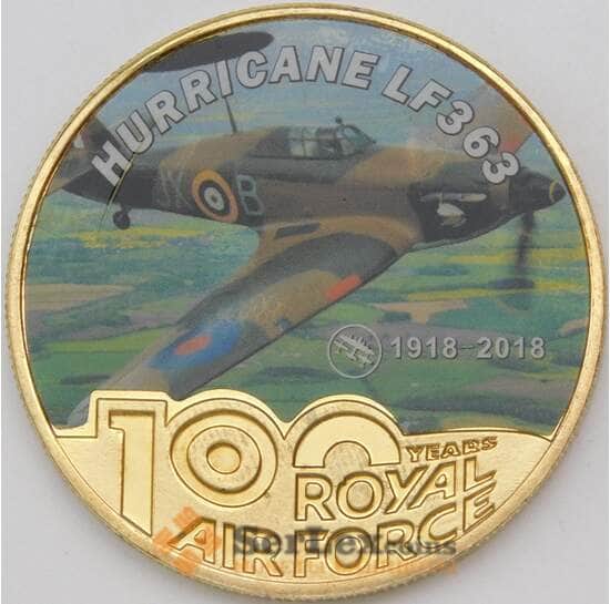Жетон 100 лет Королевским ВВС самолет HURRICANE LF363 арт. 28396