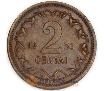 Литва 2 цента 1936 КМ80 VF арт. 53320