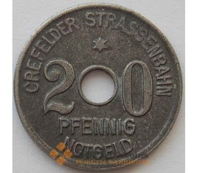 Германия Нотгельд 20 пфеннигов 1919 Железо Крефельд трамвайный жетон (J05.19) арт. 15999