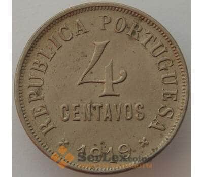 Монета Португалия 4 сентаво 1919 КМ566 XF+ (J05.19) арт. 16633