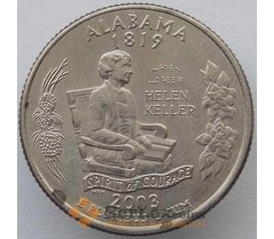 Монета США 25 центов 2003 D КМ344 XF Алабама (J05.19) арт. 18012