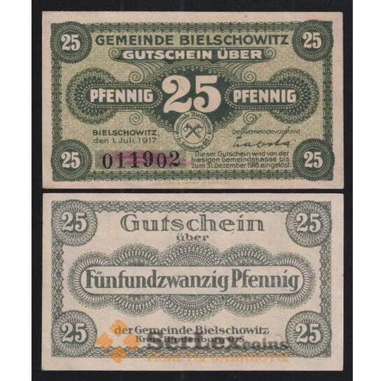 Германия Польша Bielschowitz 25 пфеннигов 1917 UNC арт. 51985