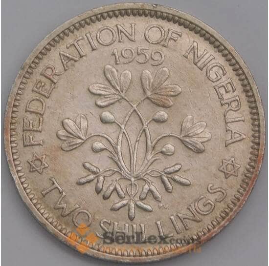 Нигерия монета 2 шиллинга 1959 КМ6 XF арт. 43505 Нигерия монета 2 шиллинга 1959 КМ6 XF арт. 43505