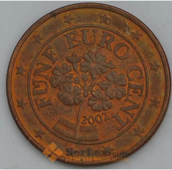 Австрия 5 евроцентов 2002 KM3084 XF арт. 39036