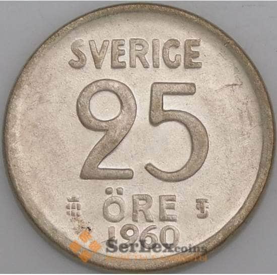Швеция монета 25 эре 1960 КМ824 aUNC арт. 47170
