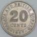Малайя и Британское Борнео 20 центов 1957 КМ3 XF арт. 56791