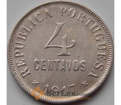 Монета Португалия 4 сентаво 1917 КМ566 VF+ арт. 8730