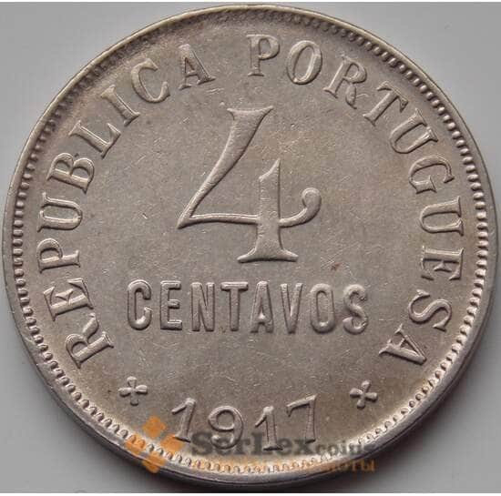 Португалия 4 сентаво 1917 КМ566 VF+ арт. 8730